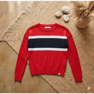 Abercrombie Kids Red Striped Sweater - Size 11/12Y - 100% Cotton - EUC
